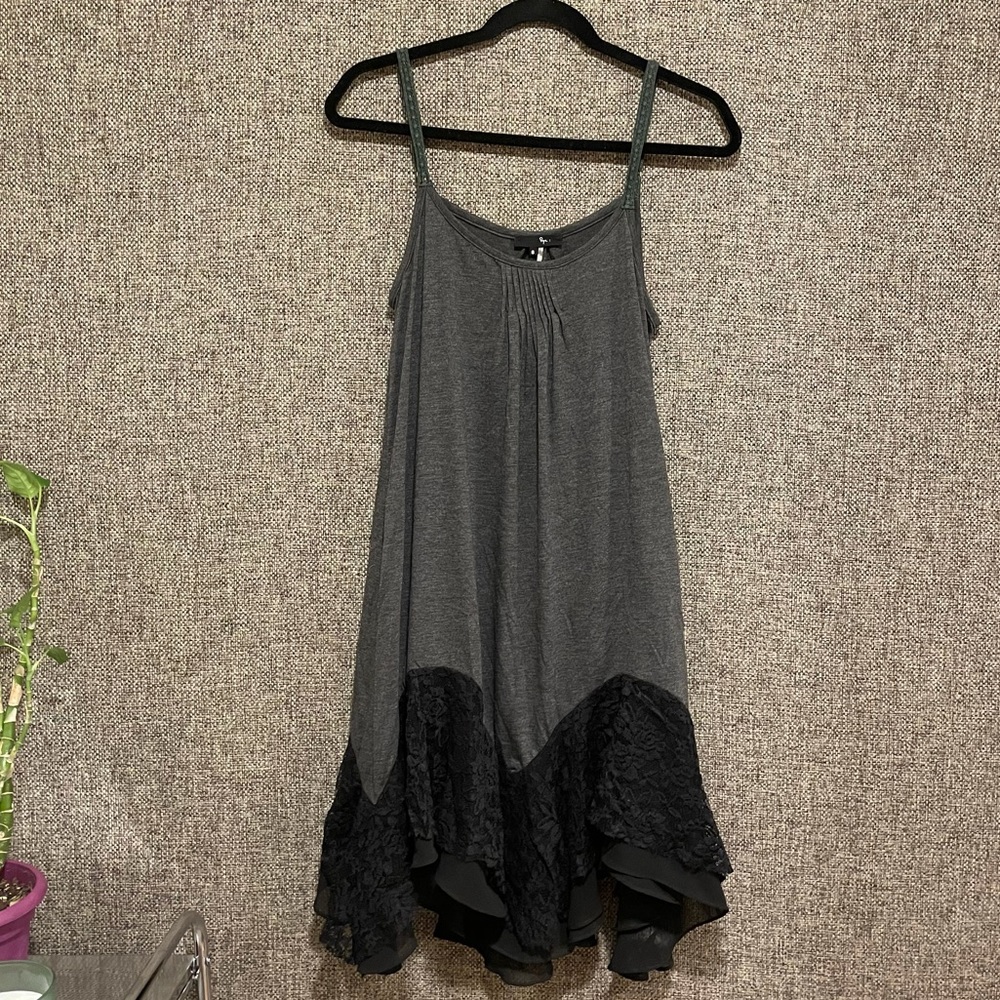 Gray Ryu Dress with black lace